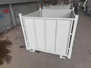 佛山优固金属折叠周转箱工厂用铁皮物流转运网格箱重型加厚大号强承重料箱